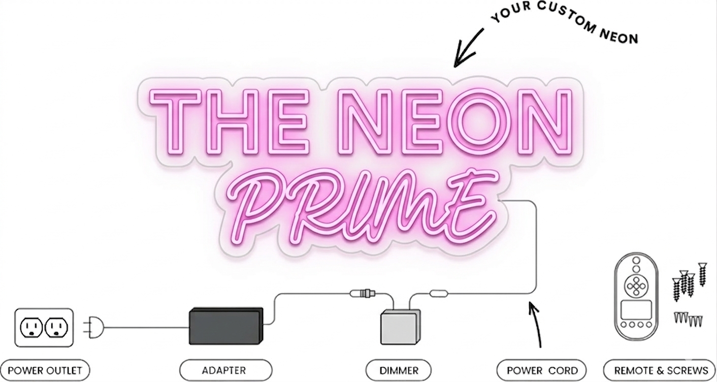 What's included with your custom neon sign